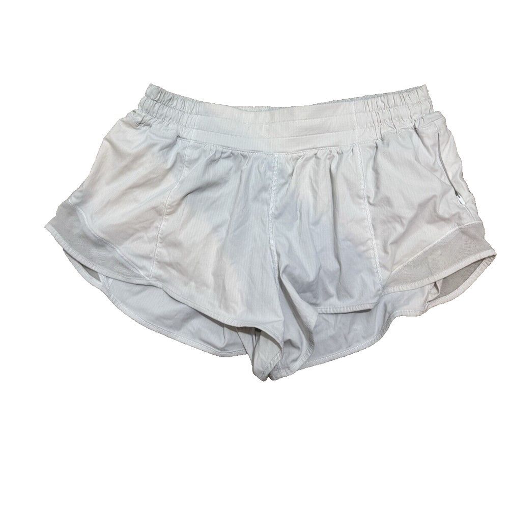 LULULEMON Hotty Hot 2 Inseam Shorts WHITE Lined Womens Size 10‎